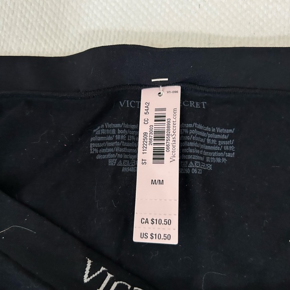 Victoria's Secret Seamless Bikini Panties Set of 2 Black Stripe Shimmer Med NWT - Picture 8 of 9